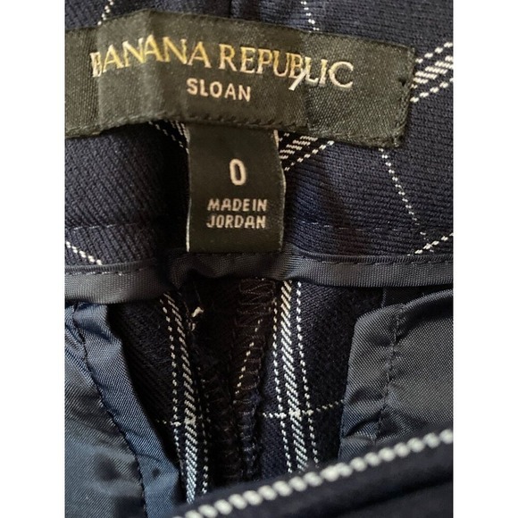 Banana Republic NWT modern sloan blue plaid ankle pants women size 0 - Picture 5 of 9